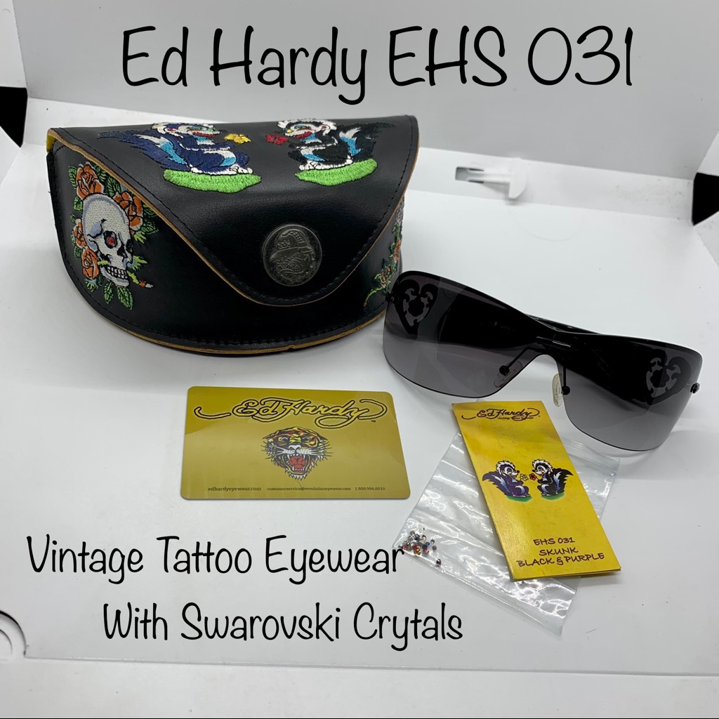 Super Dope Ed Hardy Sunglasses With Swarovski Crystals